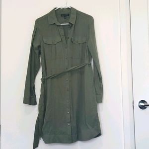Banana Republic - Olive Green Shirt Dress w/ Tie